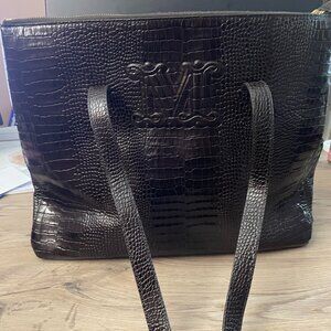 Max Mara Brown Leather Tote with Zipper